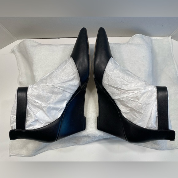 Sz 9 BCBGeneration BG-Tempest Black Vintage Devon Leather High Heel Wedge… - Picture 4 of 16